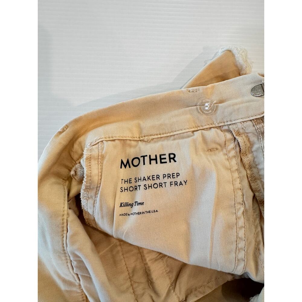 Mother The Shaker Prep Short Fray Killing Time Sesame Beige Cutoff Shorts 25 - Picture 6 of 16